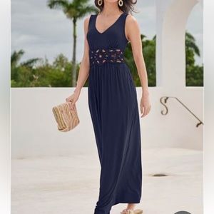 Detail Maxi Dress size  Xs Navy blue